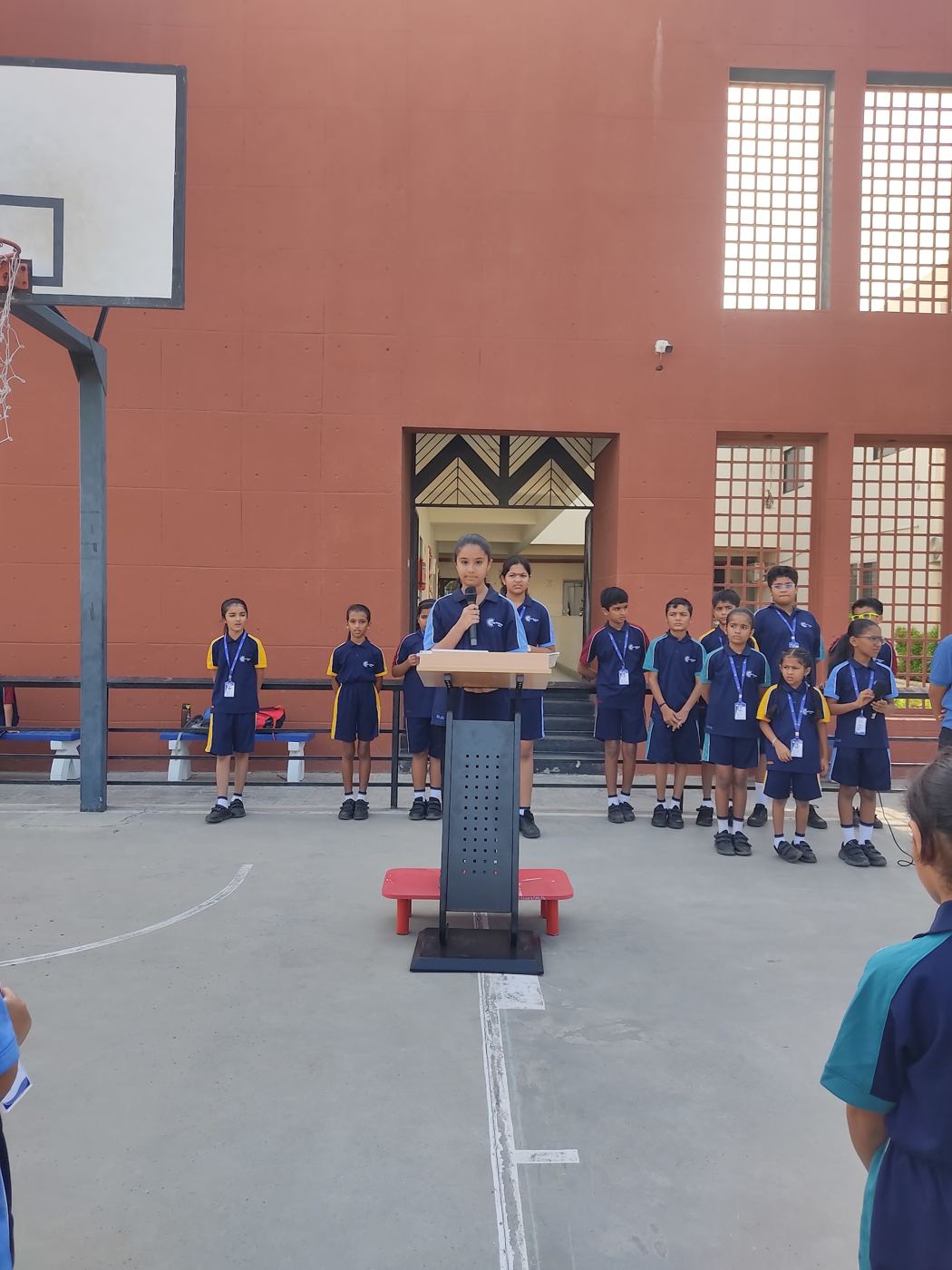 AARK students at morning assembly in the courtyard